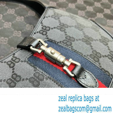 Gucci x Balenciaga The Hacker Project Mini Hobo Bag 680132 GG Canvas Black 2022