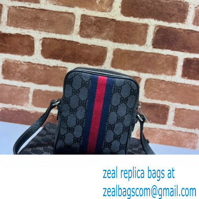 Gucci x Balenciaga The Hacker Project Shoulder Zip Bag 680129 GG Canvas Black 2022