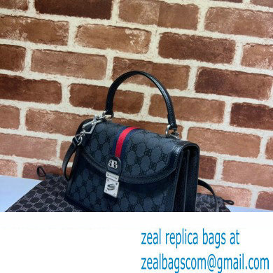 Gucci x Balenciaga The Hacker Project Small Handbag 680119 GG Canvas Black 2022