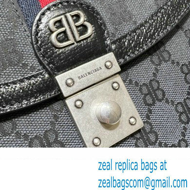 Gucci x Balenciaga The Hacker Project Small Handbag 680119 GG Canvas Black 2022