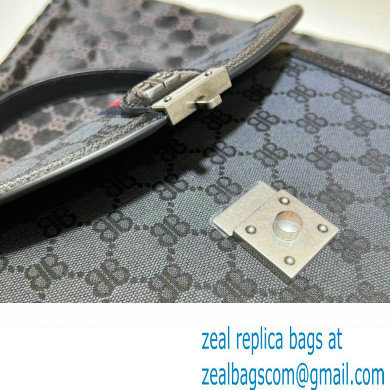 Gucci x Balenciaga The Hacker Project Small Handbag 680119 GG Canvas Black 2022