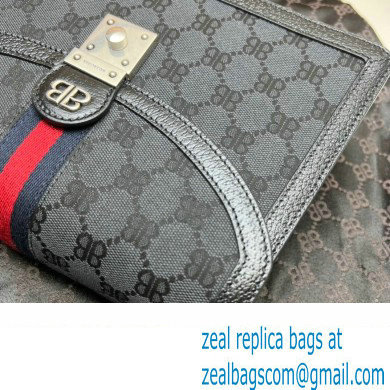 Gucci x Balenciaga The Hacker Project Small Handbag 680119 GG Canvas Black 2022