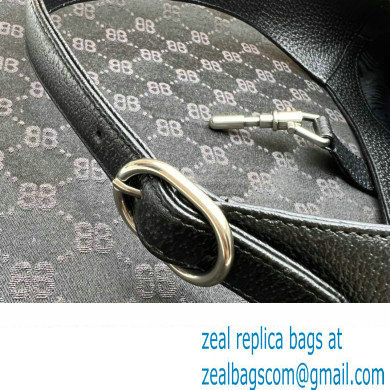 Gucci x Balenciaga The Hacker Project Small Hobo Bag 680118 GG Canvas Black 2022