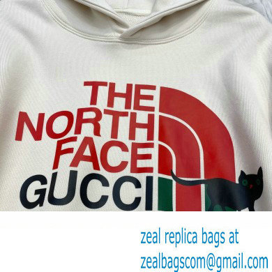 GuccixNorth Face hooded sweatshirt white 2022 - Click Image to Close