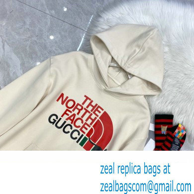 GuccixNorth Face hooded sweatshirt white 2022