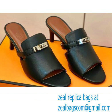 Hermes Kelly Buckle Cute Sandals Black