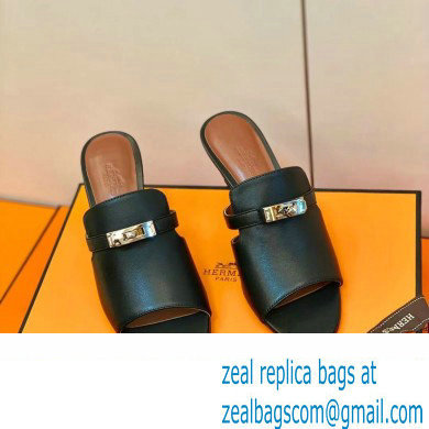 Hermes Kelly Buckle Cute Sandals Black