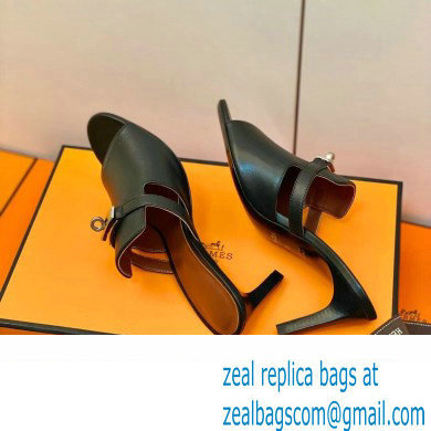 Hermes Kelly Buckle Cute Sandals Black