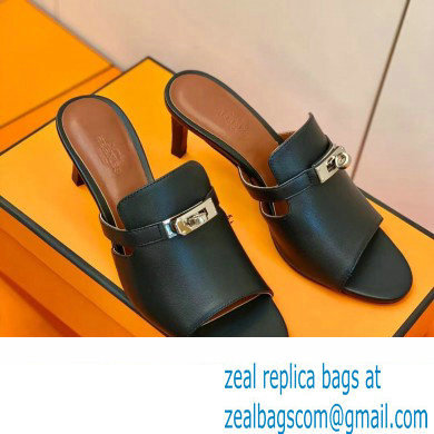 Hermes Kelly Buckle Cute Sandals Black