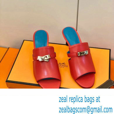 Hermes Kelly Buckle Cute Sandals Red