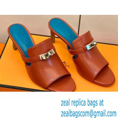 Hermes Kelly Buckle Cute Sandals Rouge Clay