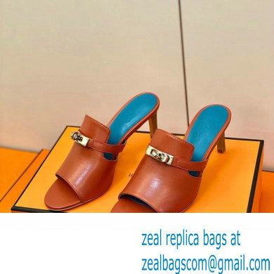 Hermes Kelly Buckle Cute Sandals Rouge Clay