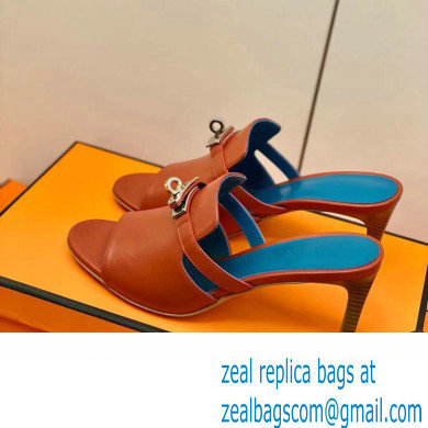 Hermes Kelly Buckle Cute Sandals Rouge Clay