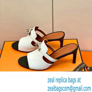 Hermes Kelly Buckle Cute Sandals White - Click Image to Close