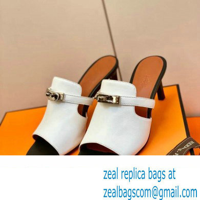 Hermes Kelly Buckle Cute Sandals White - Click Image to Close