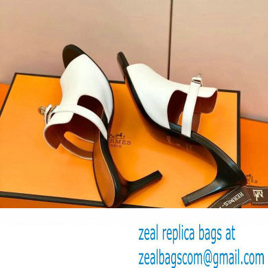 Hermes Kelly Buckle Cute Sandals White - Click Image to Close