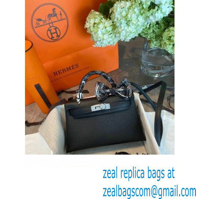 Hermes Mini Kelly II Handbag in original epsom leather black