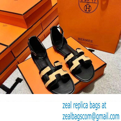 Hermes Moire Calfskin Santorini Sandals Handmade - Click Image to Close