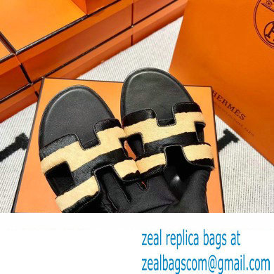 Hermes Moire Calfskin Santorini Sandals Handmade