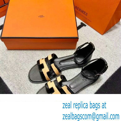 Hermes Moire Calfskin Santorini Sandals Handmade - Click Image to Close