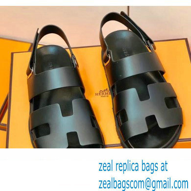 Hermes Original Calfskin Takara Sandals Black