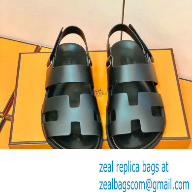 Hermes Original Calfskin Takara Sandals Black