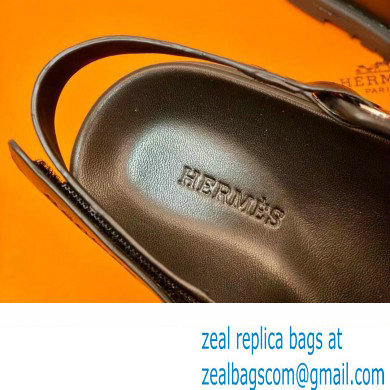 Hermes Original Calfskin Takara Sandals Black