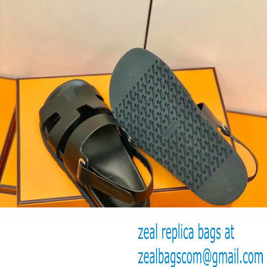 Hermes Original Calfskin Takara Sandals Black