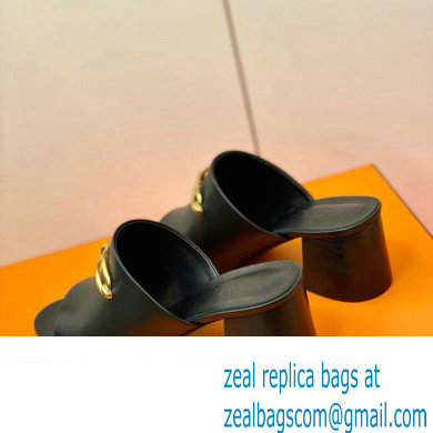 Hermes Roulis Buckle Camilla Mules Black
