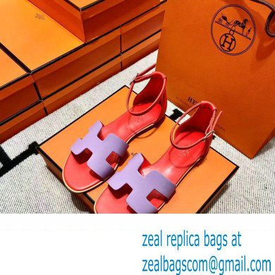 Hermes Swift Calfskin Santorini Sandals Handmade Purple