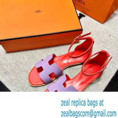 Hermes Swift Calfskin Santorini Sandals Handmade Purple