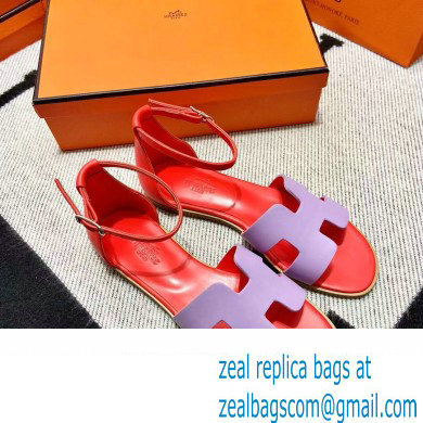 Hermes Swift Calfskin Santorini Sandals Handmade Purple