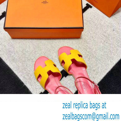 Hermes Swift Calfskin Santorini Sandals Handmade Yellow