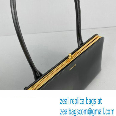 Jil Sander Goji Frame Small Hand Bag Black/Gold
