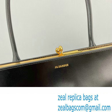 Jil Sander Goji Frame Small Hand Bag Black/Gold