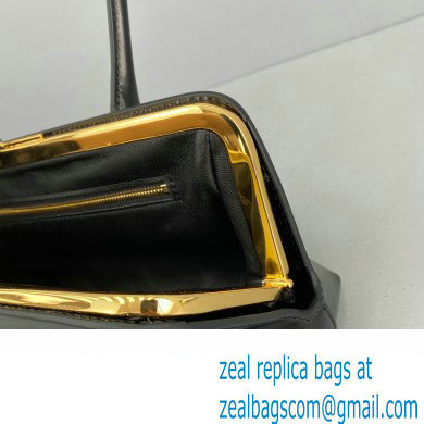 Jil Sander Goji Frame Small Hand Bag Black/Gold