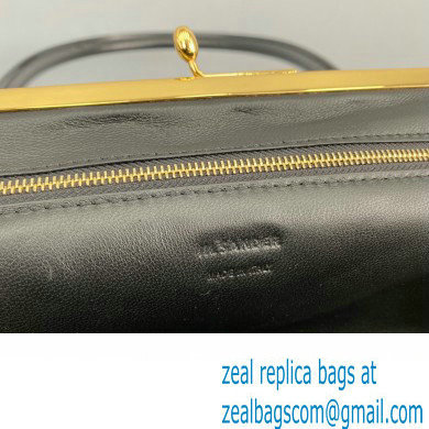 Jil Sander Goji Frame Small Hand Bag Black/Gold