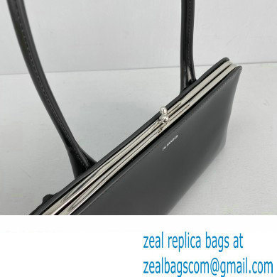 Jil Sander Goji Frame Small Hand Bag Black/Silver