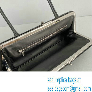 Jil Sander Goji Frame Small Hand Bag Black/Silver