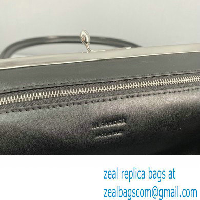 Jil Sander Goji Frame Small Hand Bag Black/Silver