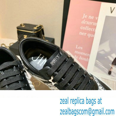 Jimmy Choo HAWAII/F Trainers Sneakers Black with Pearl Embellishment 2022