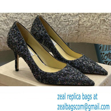 Jimmy Choo Heel Glitter Love Pumps Black 2022 - Click Image to Close