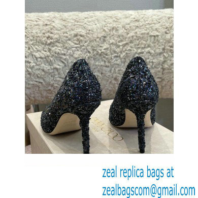 Jimmy Choo Heel Glitter Love Pumps Black 2022 - Click Image to Close