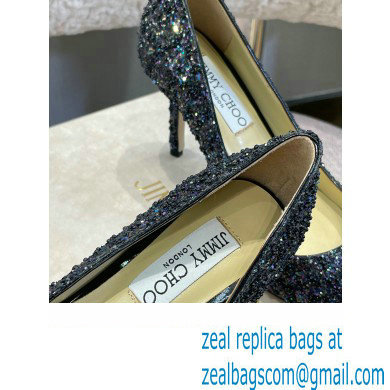 Jimmy Choo Heel Glitter Love Pumps Black 2022 - Click Image to Close