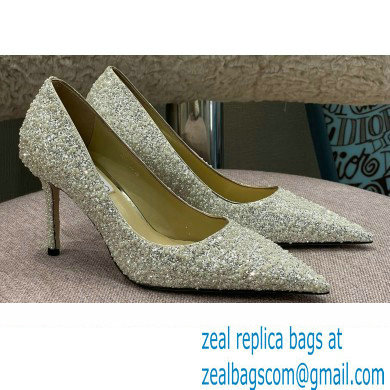 Jimmy Choo Heel Glitter Love Pumps Light Gold 2022