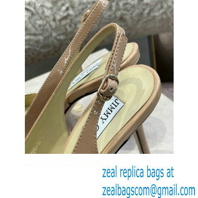 Jimmy Choo Heel Glitter/Patent Slingbacks Light Gold 2022