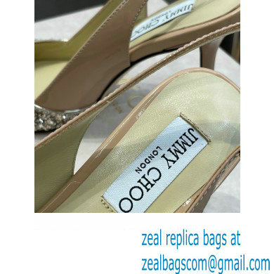 Jimmy Choo Heel Glitter/Patent Slingbacks Light Gold 2022