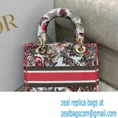 Lady Dior Medium D-Lite Bag in Multicolor Butterfly Embroidery 2022