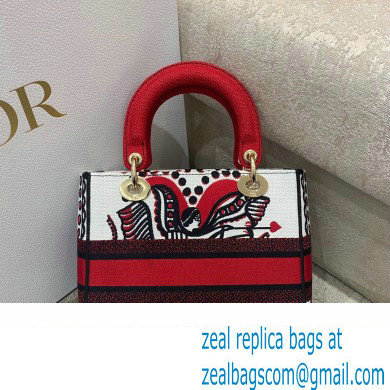 Lady Dior Medium D-Lite Bag in Multicolor Latte Cupid Embroidery 2022 - Click Image to Close