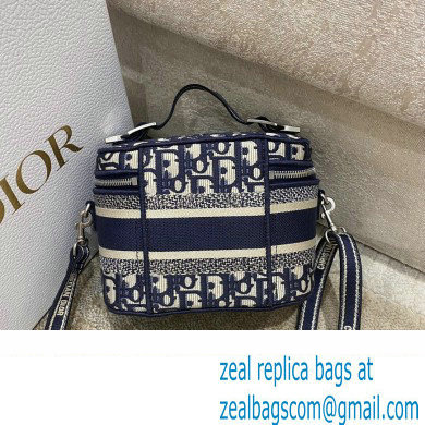 Lady Dior Micro Vanity Case Bag in Blue Oblique Embroidery 2022 - Click Image to Close